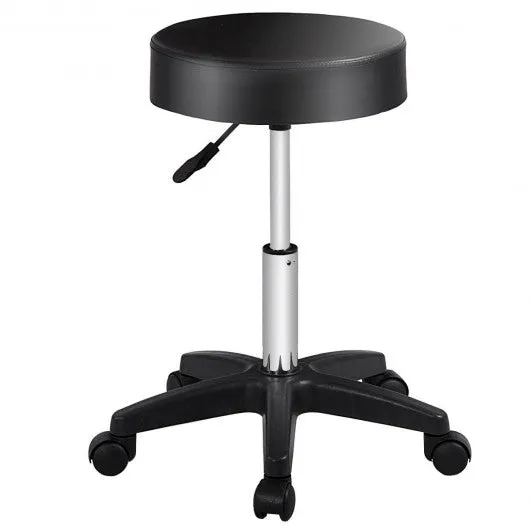 1 pc Adjustable Hydraulic Rolling Swivel Massage Spa Bar Stool-Black