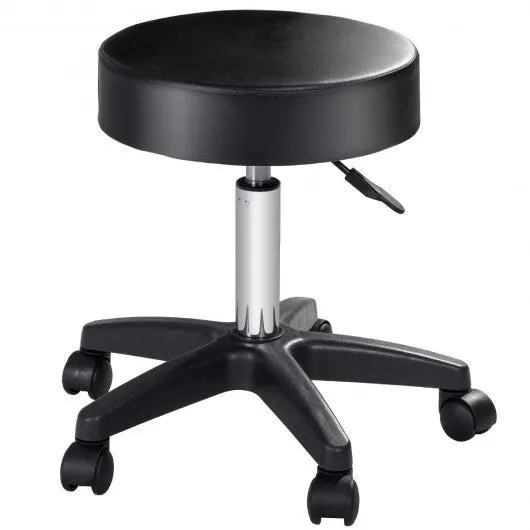 1 pc Adjustable Hydraulic Rolling Swivel Massage Spa Bar Stool-Black