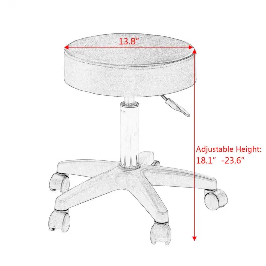 1 pc Adjustable Hydraulic Rolling Swivel Massage Spa Bar Stool-Black