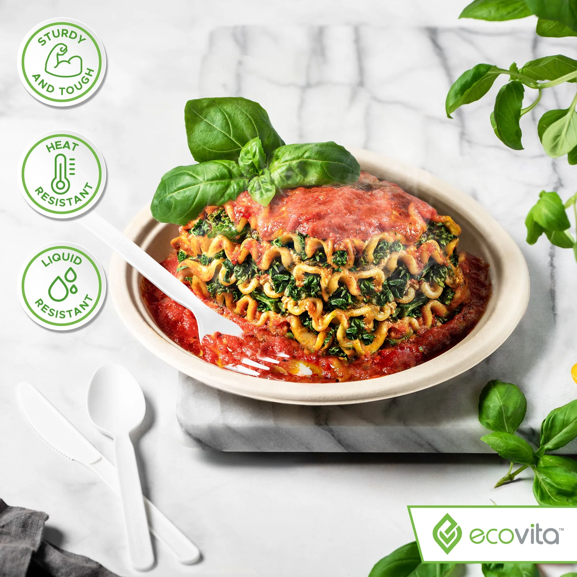 100% Compostable Forks - Disposable Eco Fork Utensil Sets - Eco Friendly Alternative to Plastic Forks