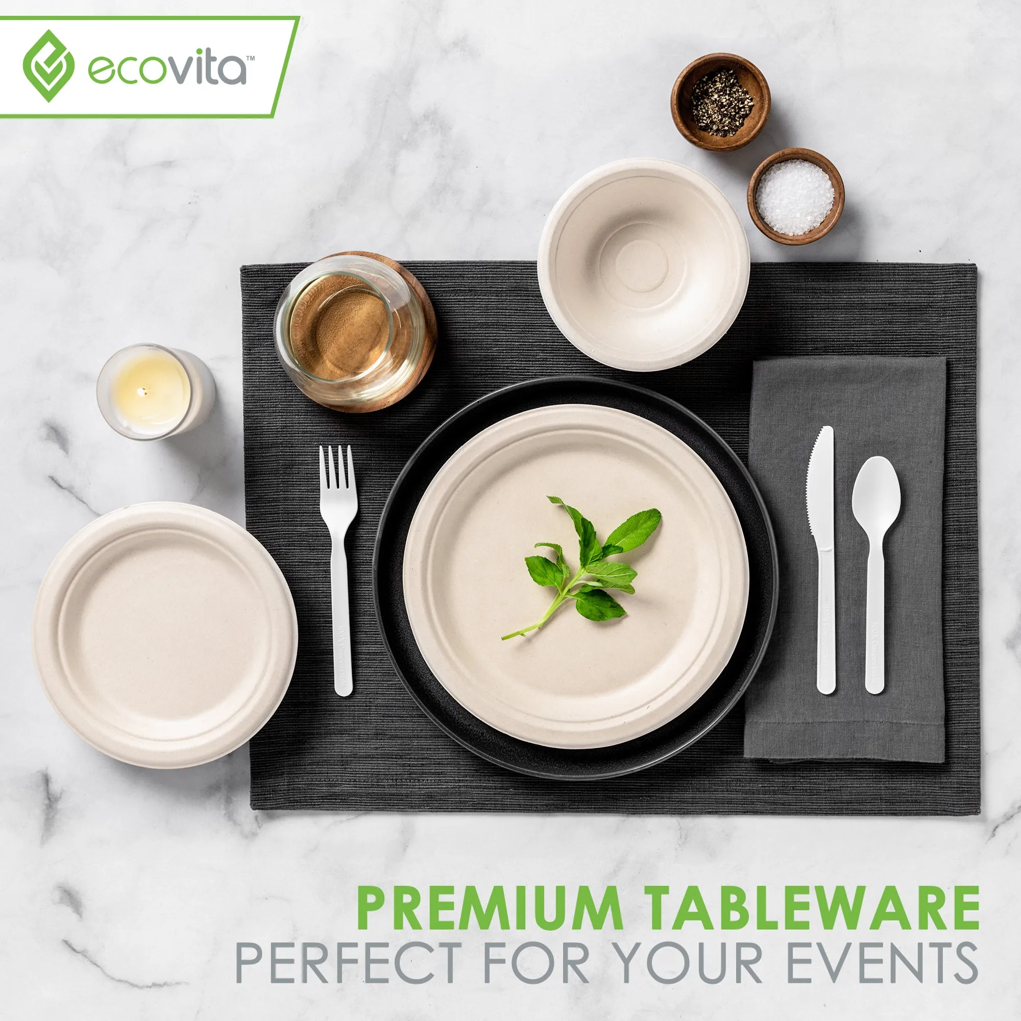 100% Compostable Forks - Disposable Eco Fork Utensil Sets - Eco Friendly Alternative to Plastic Forks