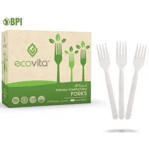 100% Compostable Forks - Disposable Eco Fork Utensil Sets - Eco Friendly Alternative to Plastic Forks