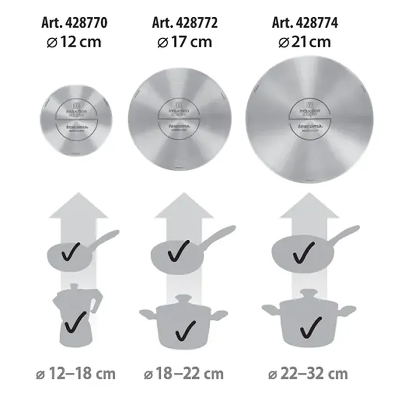 21Cm Stainless Steel Heat Induction Hob Adaptor
