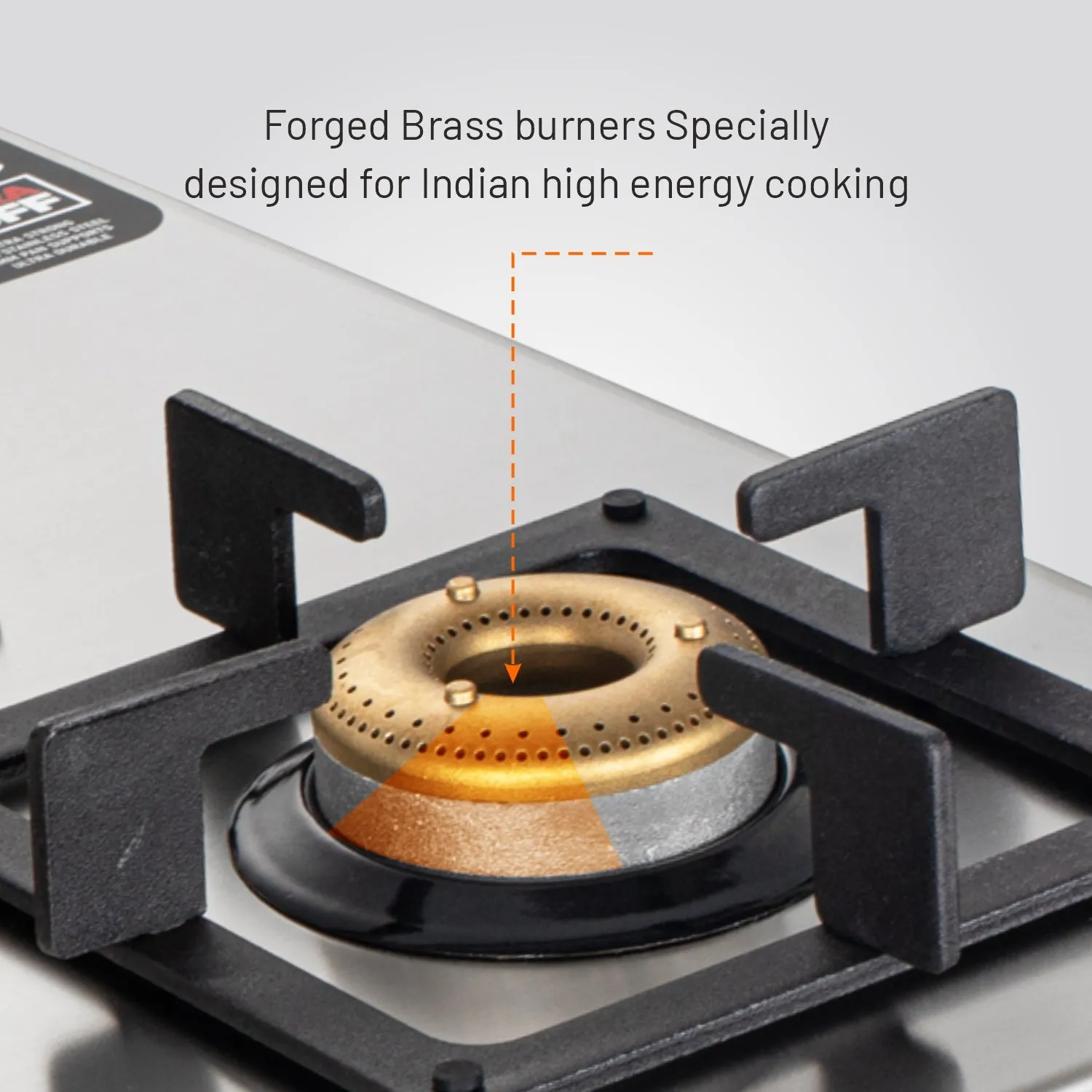 3 Burner Ultra Tuff Stainless Steel Gas Stove with Forged Brass Burner - Manual/Auto Ignition (1053 UT SS 73)