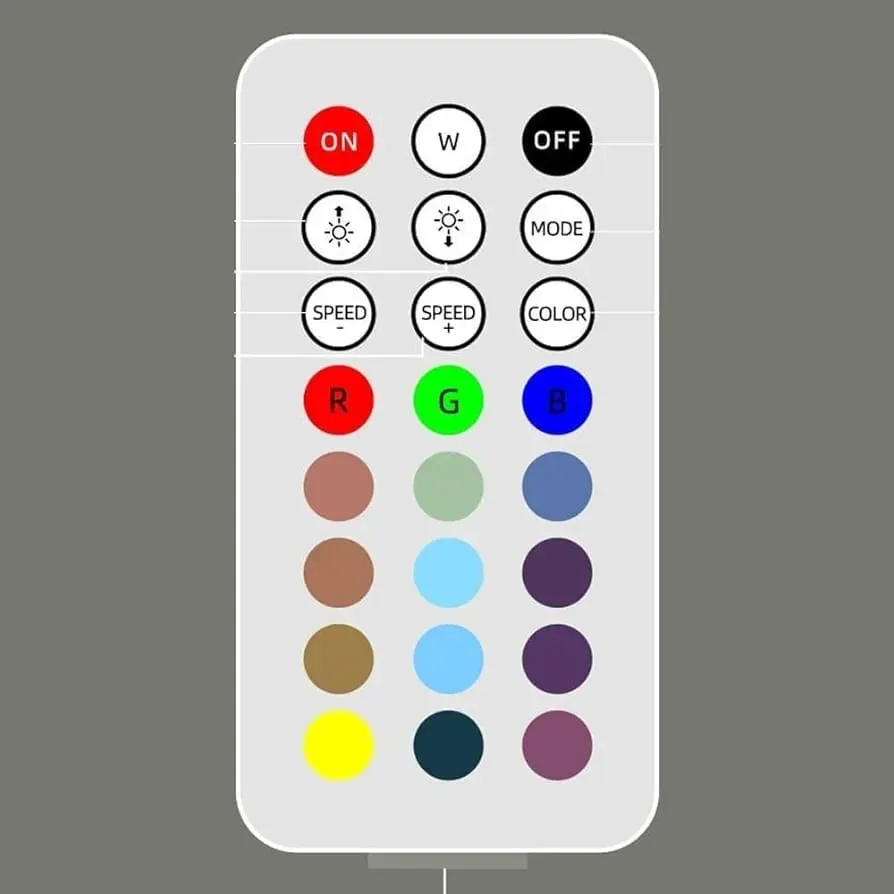 3D Rotating Oval Rgb Colour Changing Lamp with Remote Control - USB Chargeable