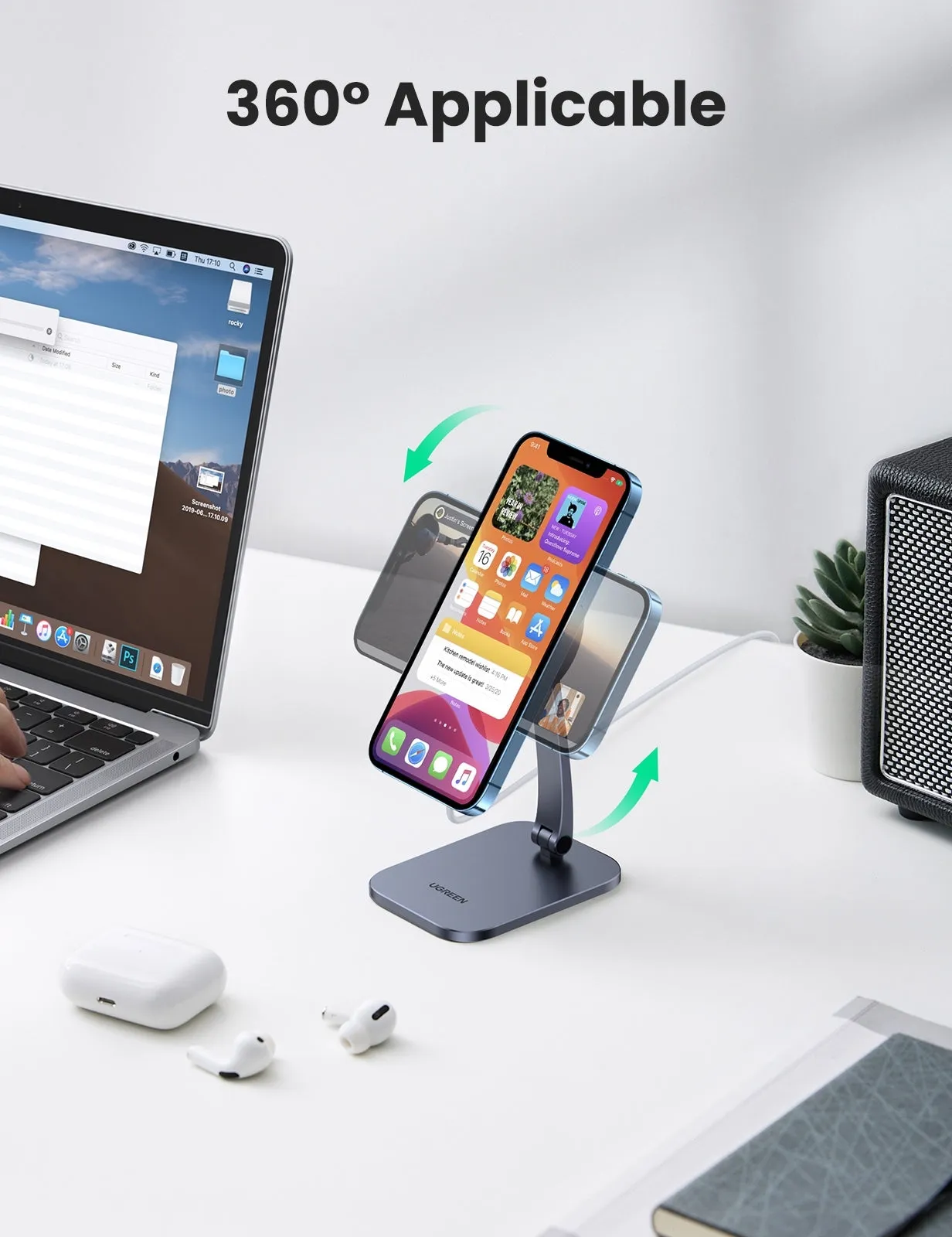40290 Desk Adjustable and Foldable Aluminum Magsafe Charging Stand