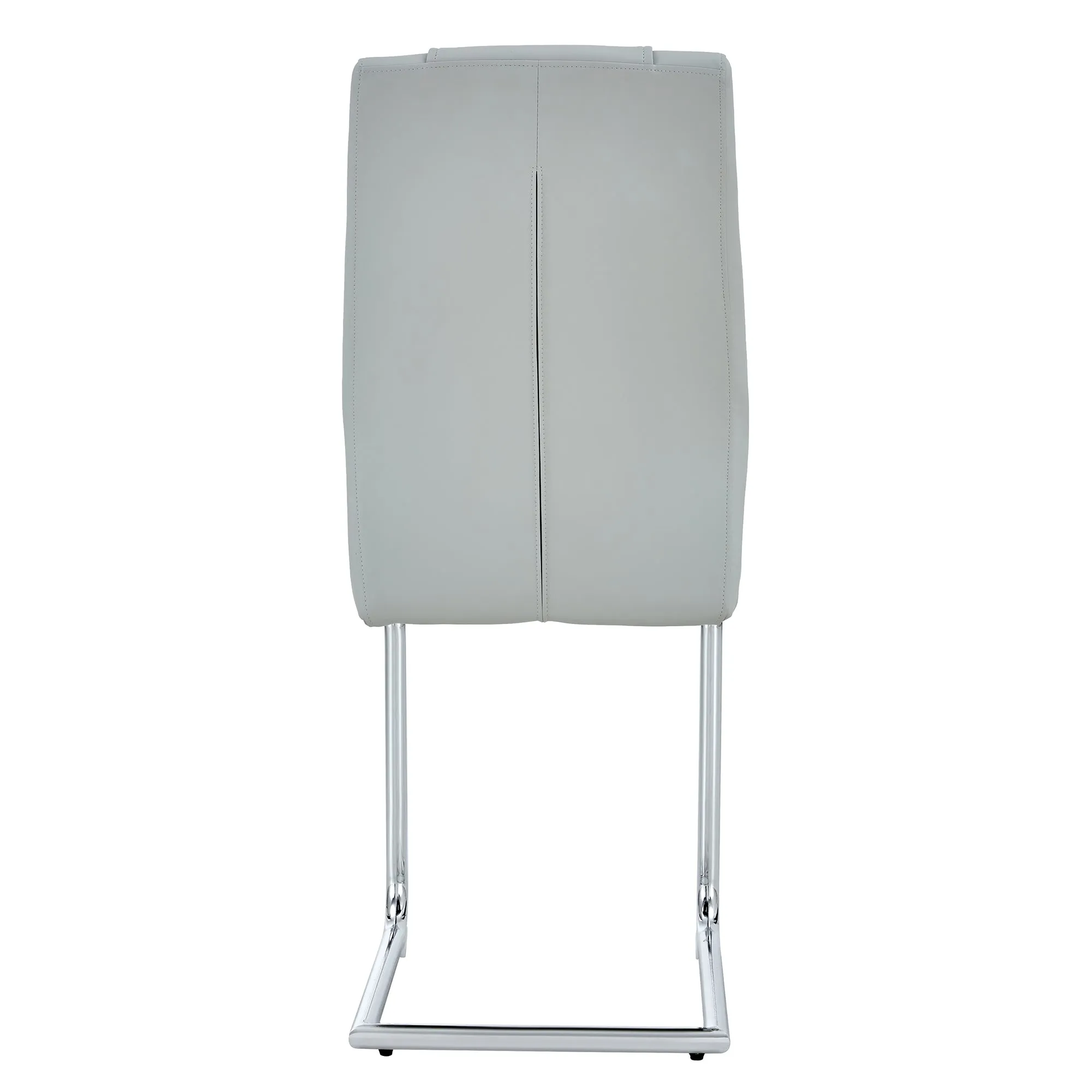 6-Piece Light Gray Faux Leather Dining Chairs Set with Metal Legs - Stylish, Comfortable, Easy Assembly