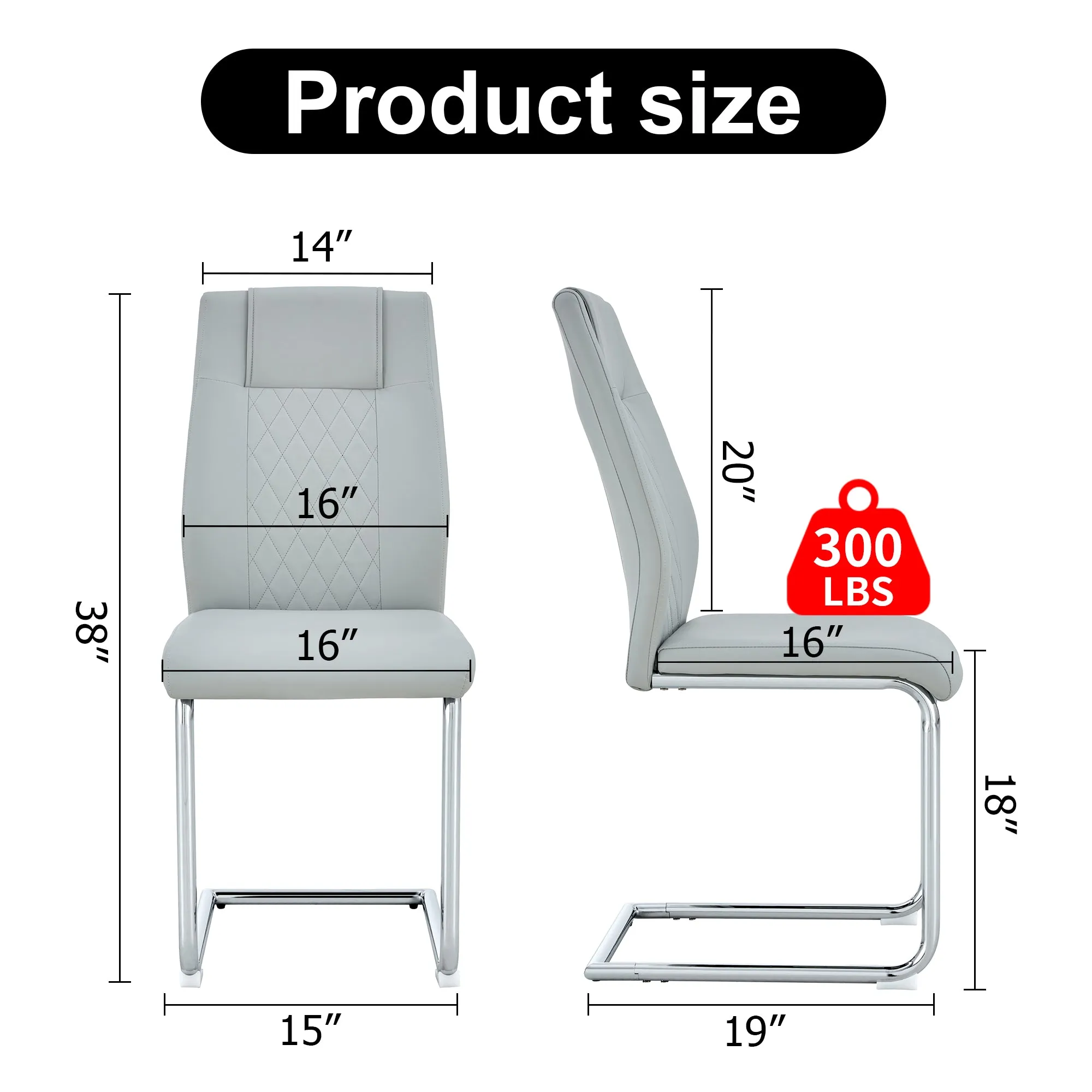 6-Piece Light Gray Faux Leather Dining Chairs Set with Metal Legs - Stylish, Comfortable, Easy Assembly