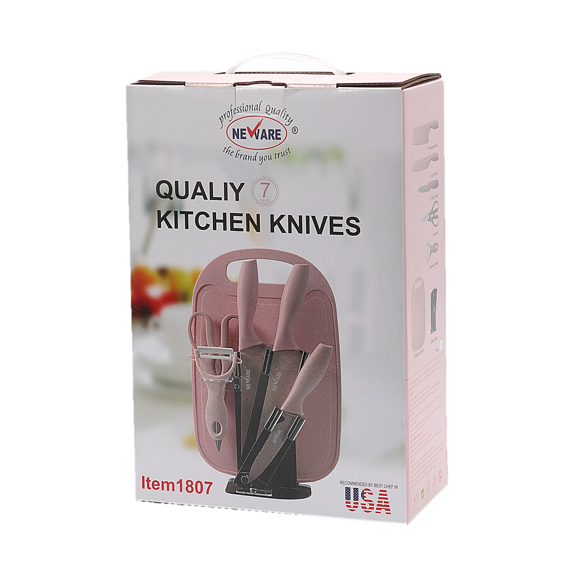7 Piece kitchen knife set/Juego de cuchillos de 7 piezas