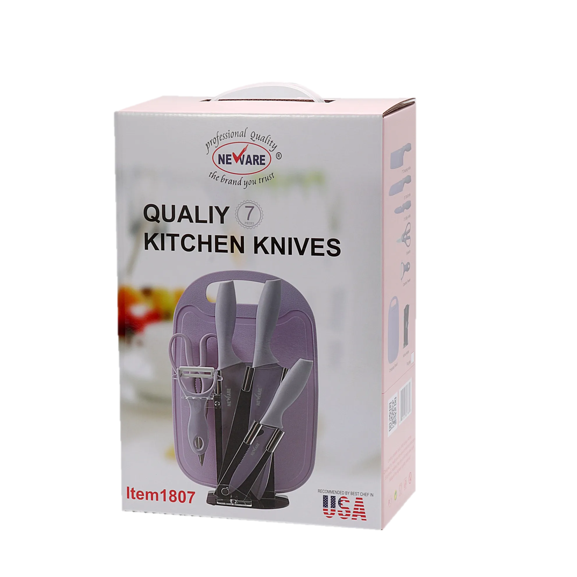 7 Piece kitchen knife set/Juego de cuchillos de 7 piezas