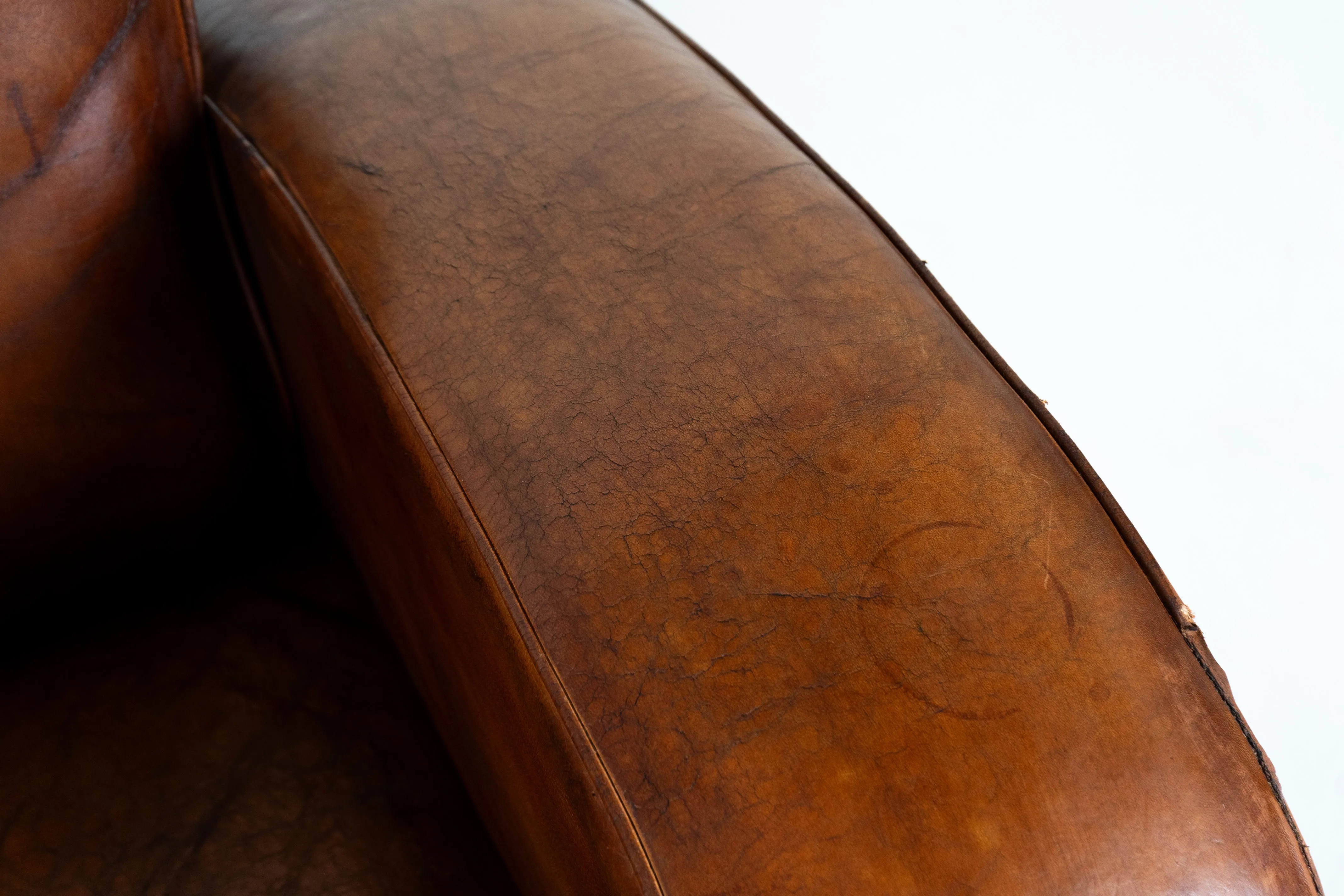 A Pair of Art Deco Leather Club Chairs, France c.1930