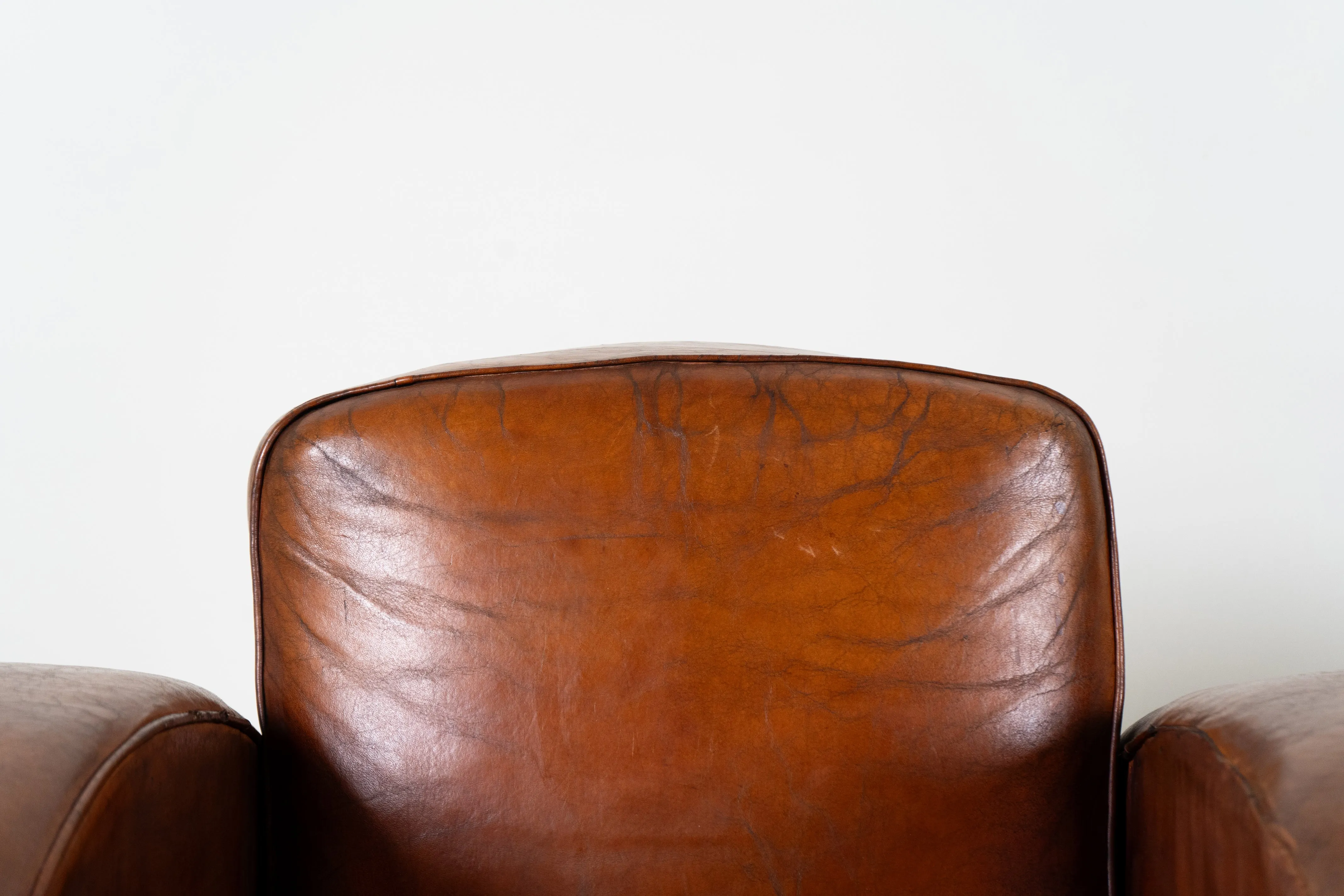 A Pair of Art Deco Leather Club Chairs, France c.1930