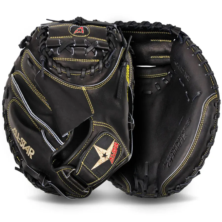 All-Star Solid Black Pro-Elite 33.5" Catchers Mitt