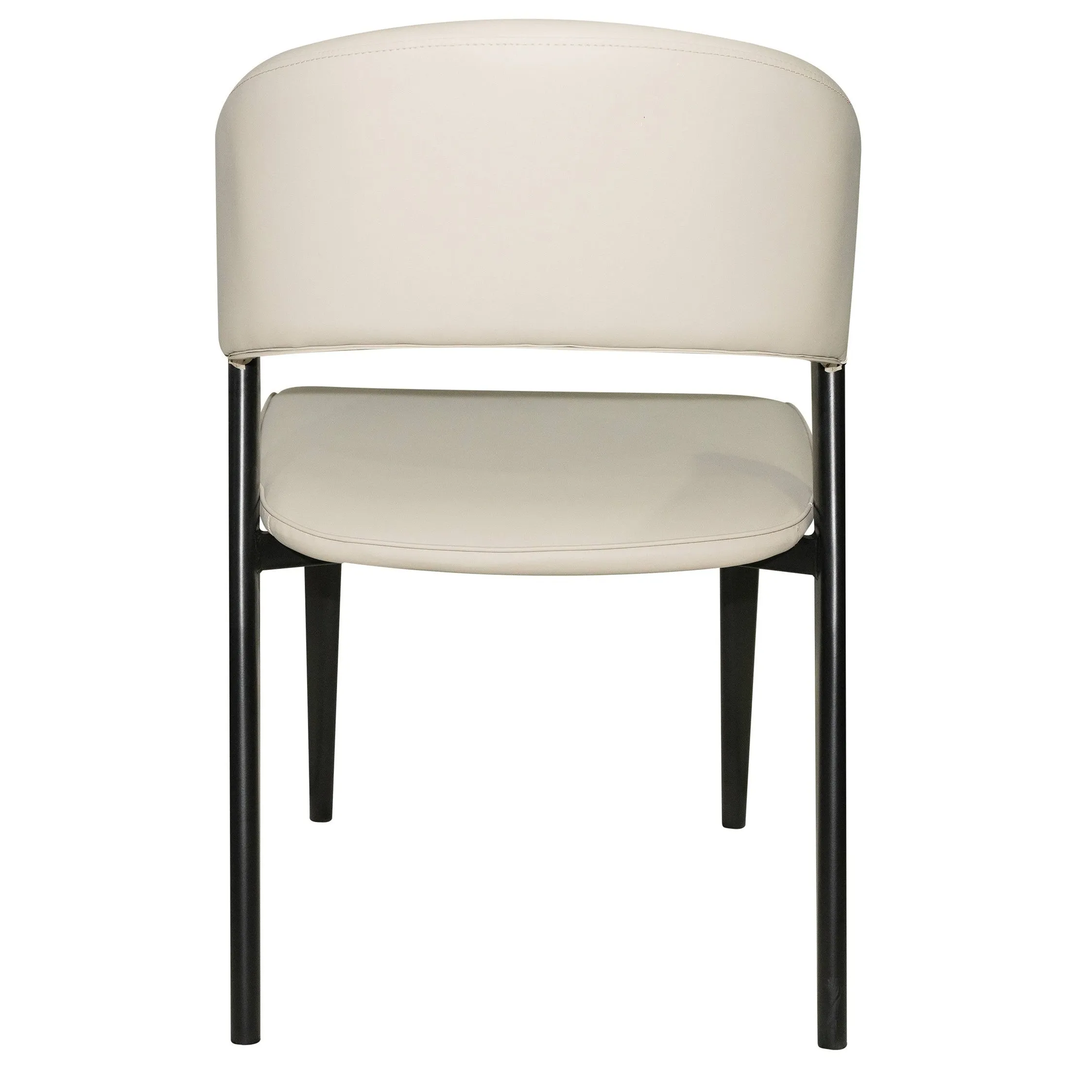 Aspen Dining Chairs Upholstered in Leather with Black Metal Legs Set of 4