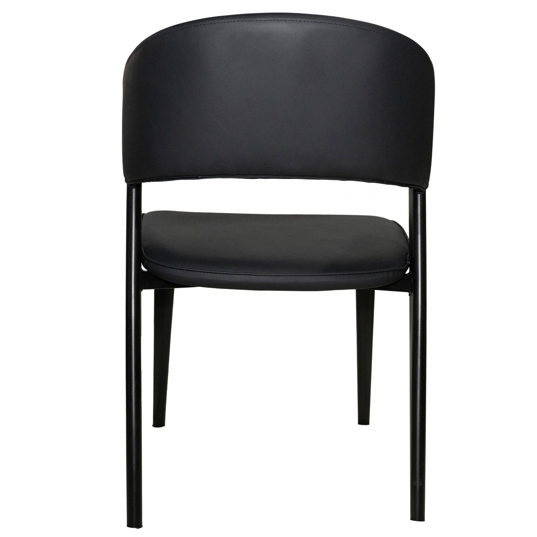 Aspen Dining Chairs Upholstered in Leather with Black Metal Legs Set of 4