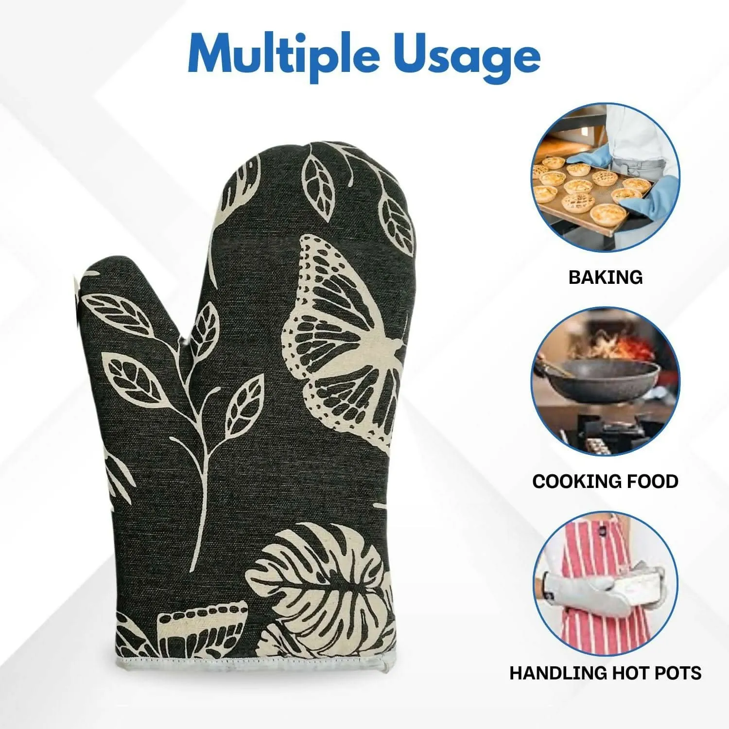 Baking Oven Gloves – 1 Piece, Assorted Colors & Design