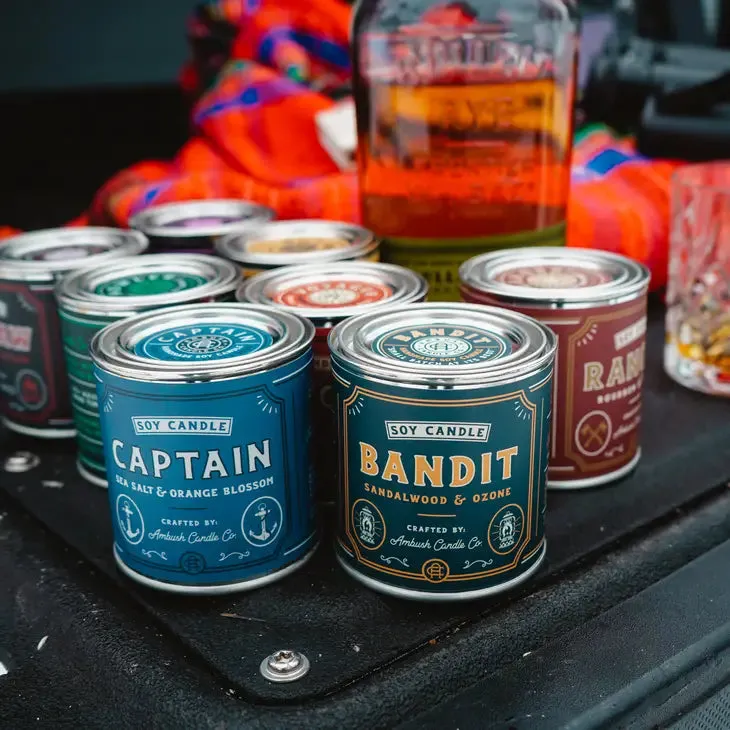 Bandit | Sandalwood   Ozone 8oz Soy Candle