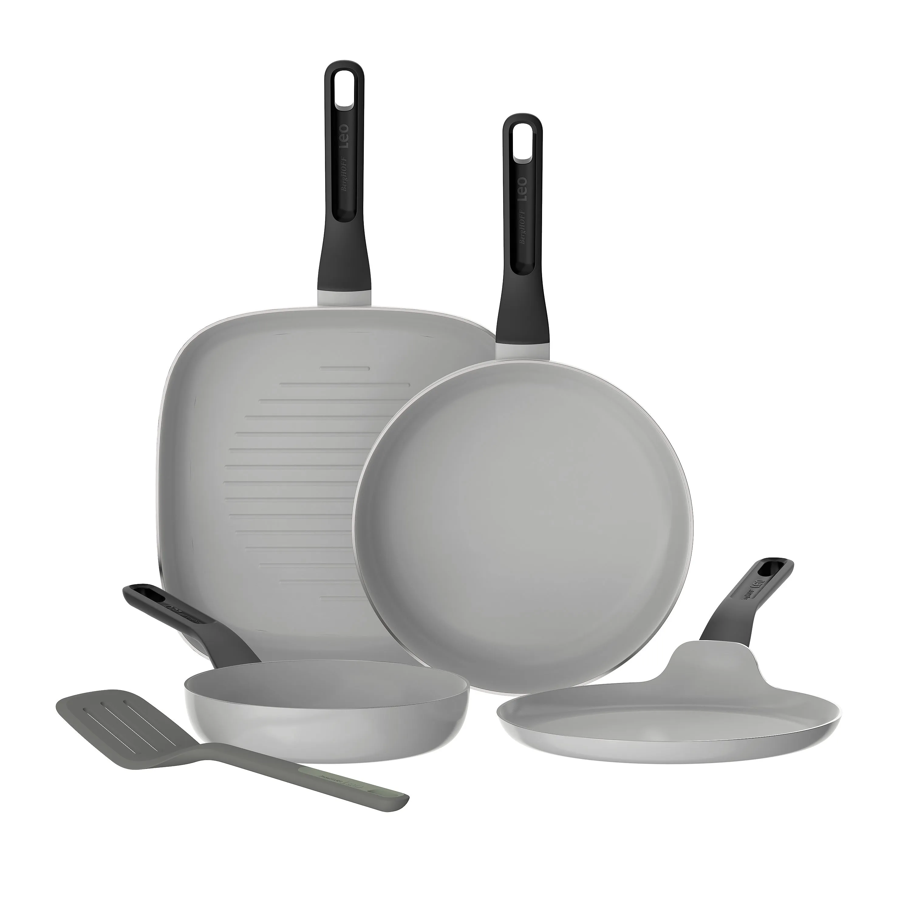 BergHOFF Leo Glints 5Pc Ceramic Nonstick Cookware Set, Spirit