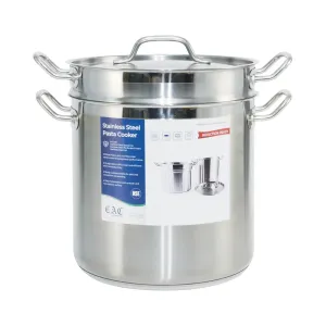 CAC China SPDB-16 11" X 10-3/8" Stainless Steel Pasta Cooker With Lid 16QT Set