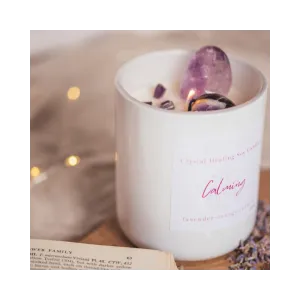Calming Crystal Healing Candle
