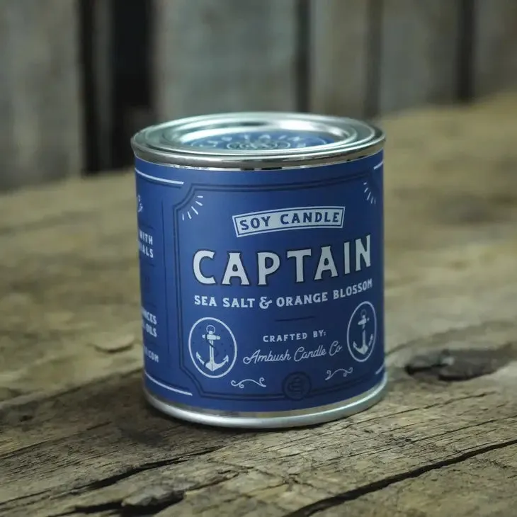 Captain | Sea Salt   Orange Blossom 8oz Soy Candle
