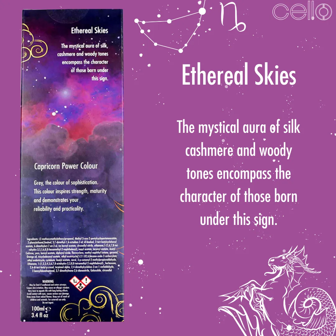 Cello Zodiac Reed Diffuser - Capricorn with Rose Quartz -  Ethereal Skies