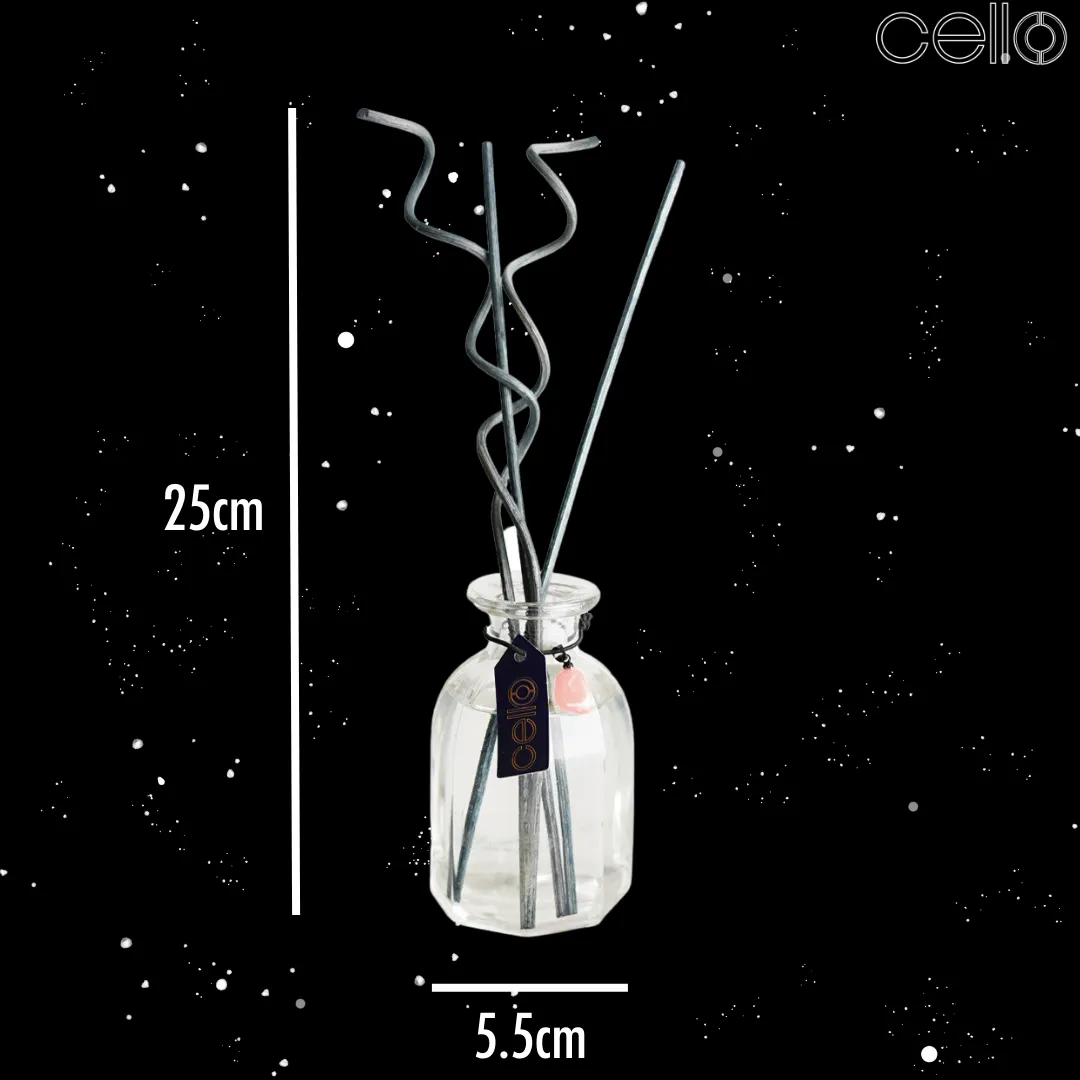 Cello Zodiac Reed Diffuser - Capricorn with Rose Quartz -  Ethereal Skies