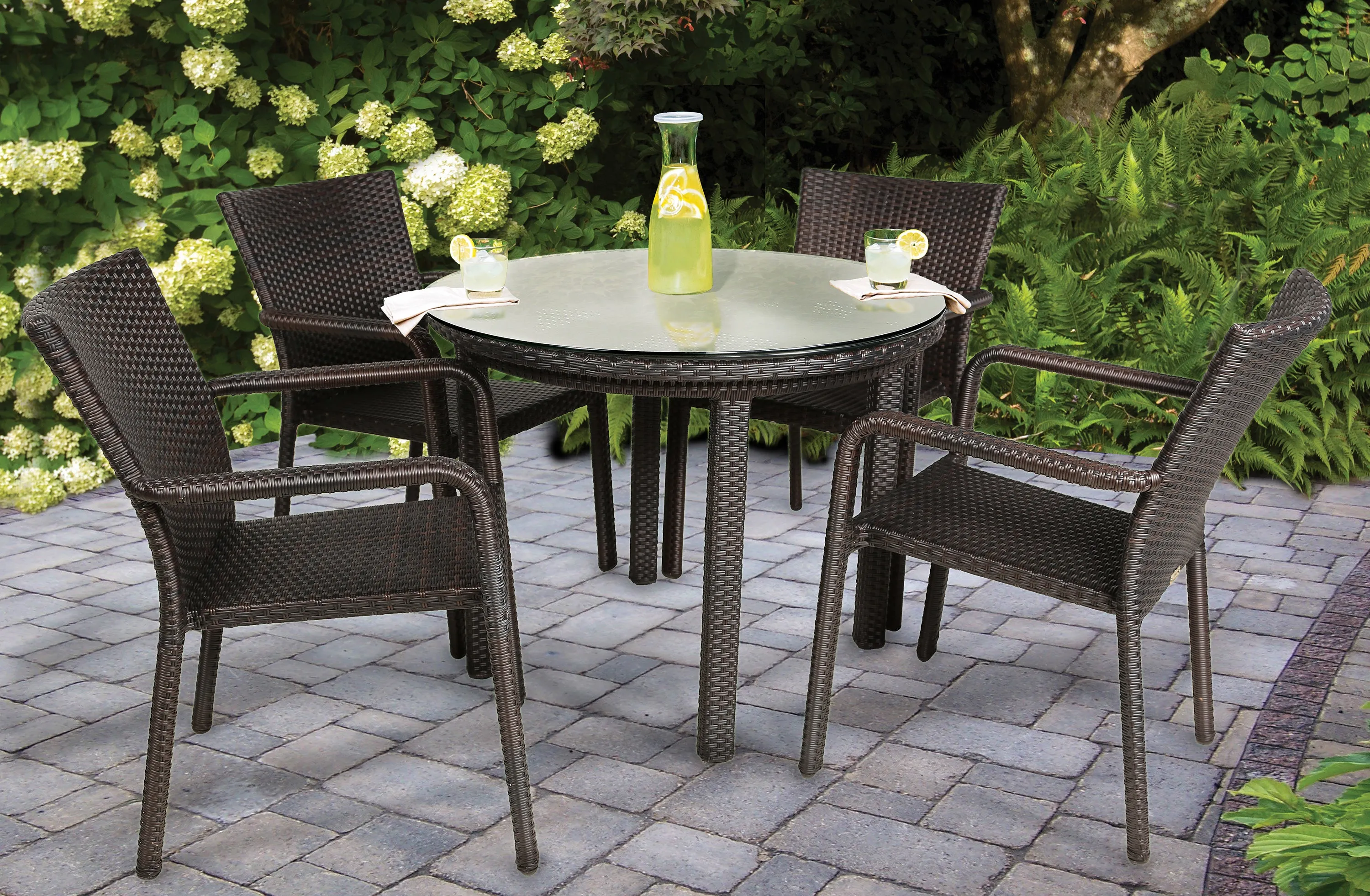 Coco Bistro 5 Piece Outdoor Dining Set 36"