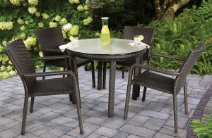 Coco Bistro 5 Piece Outdoor Dining Set 36"