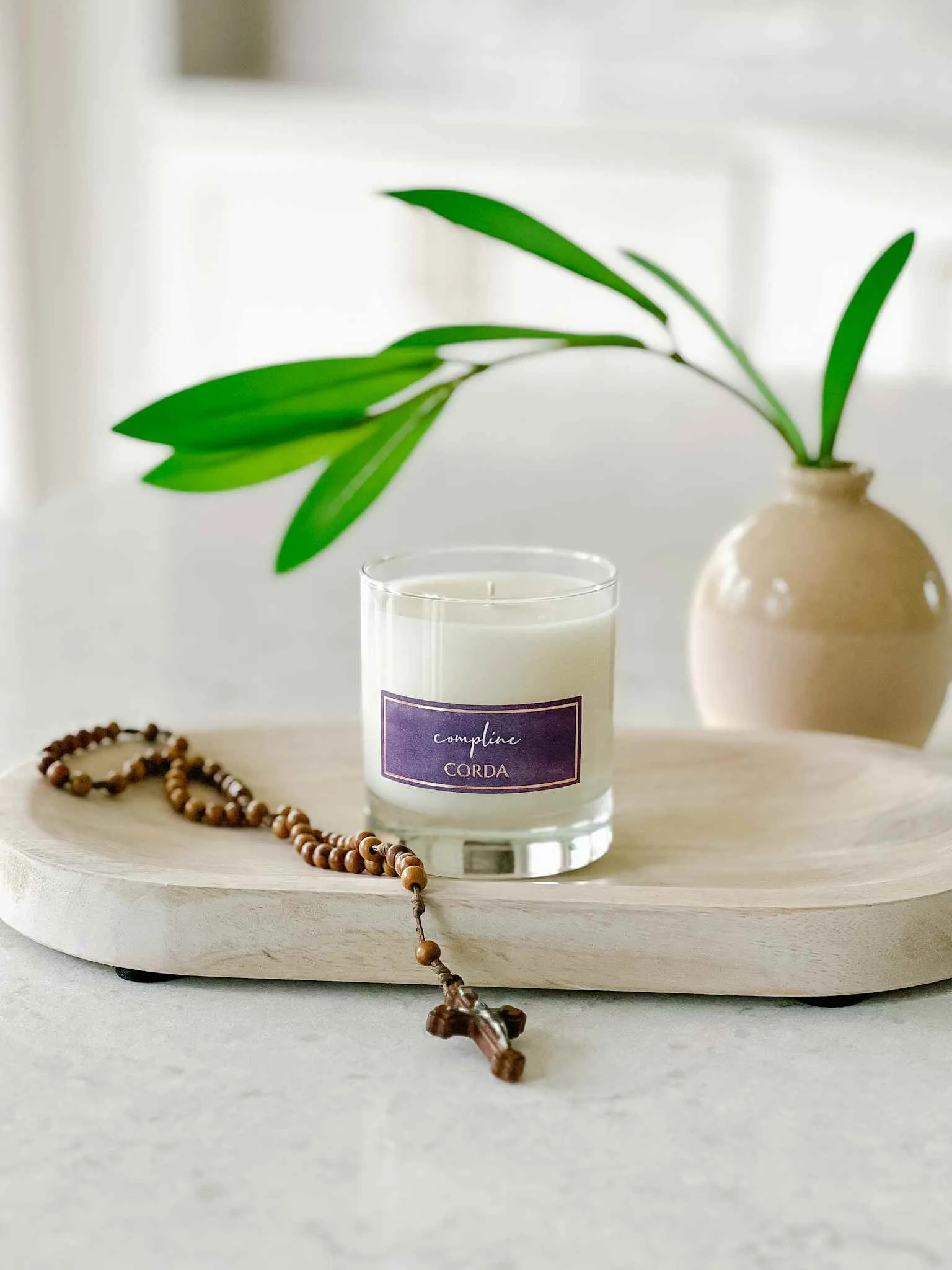 Compline Candle - Night Prayer | Dark Amber   Vanilla   Lavender