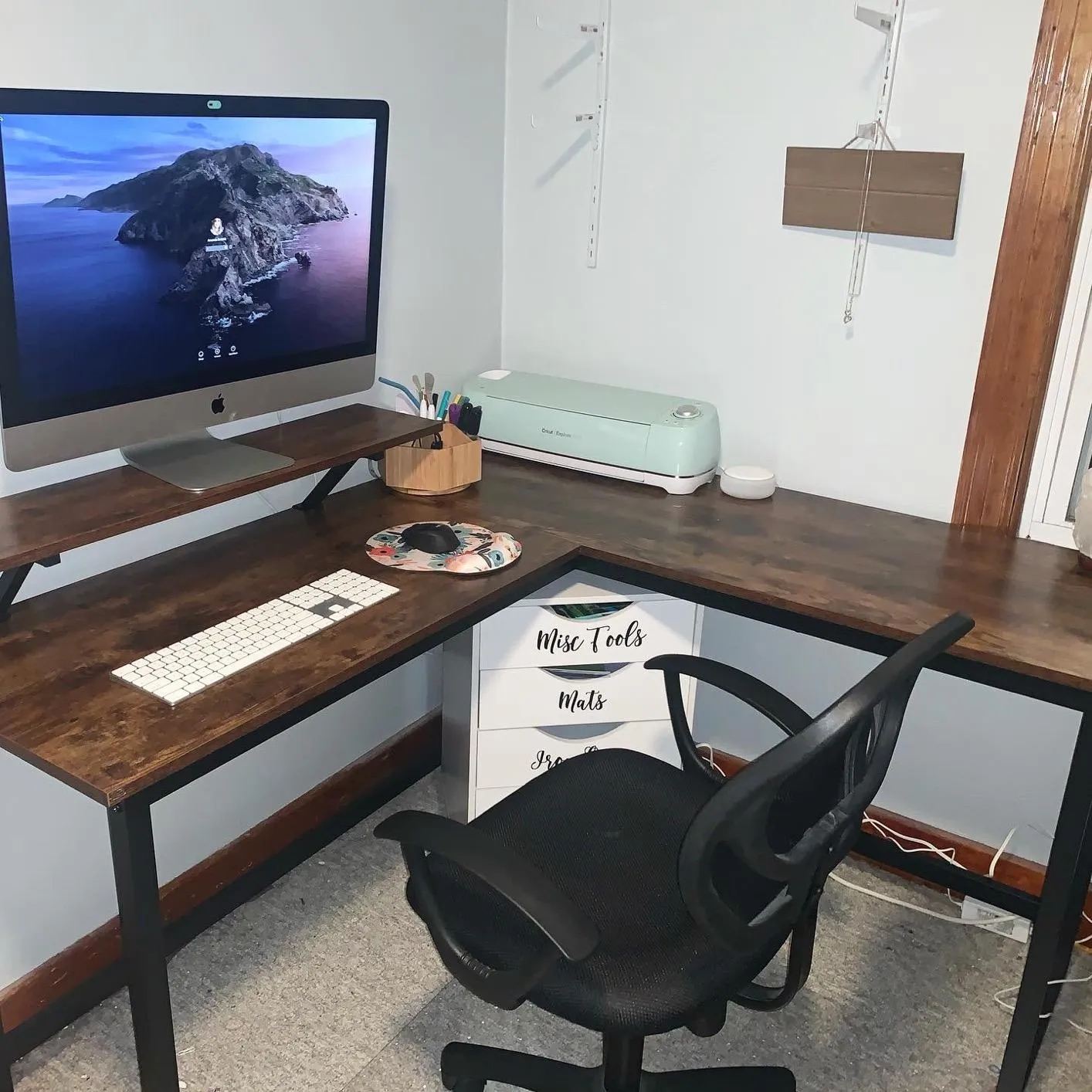 Computer Desk with Monitor Stand | L-Shape Desk | Corner Desk