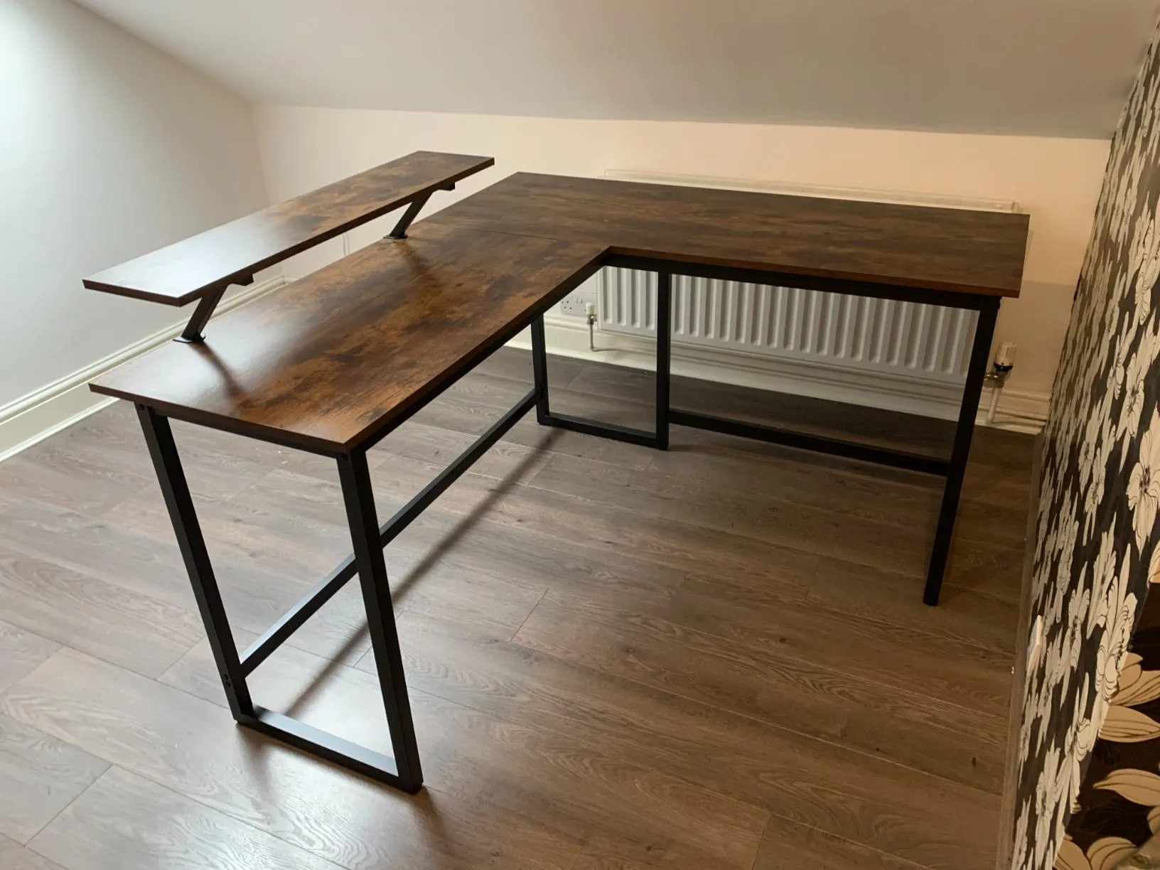 Computer Desk with Monitor Stand | L-Shape Desk | Corner Desk