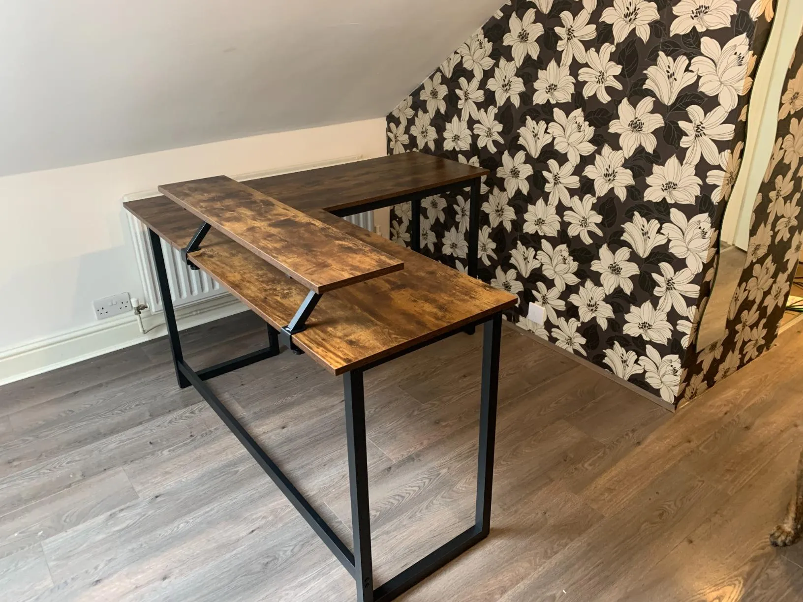 Computer Desk with Monitor Stand | L-Shape Desk | Corner Desk