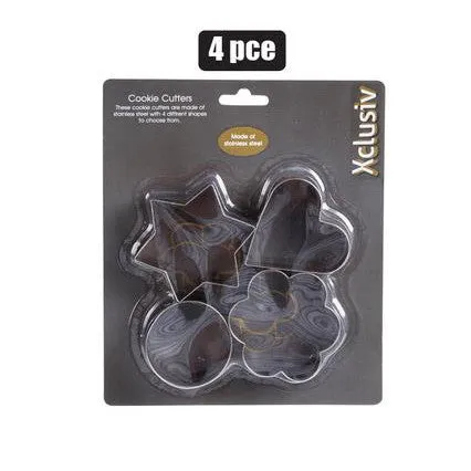 Cookie Cutters Assorted Designs Stainless Steel 4pack