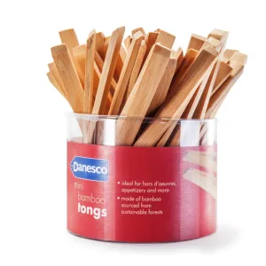Danesco Mini Bamboo Tongs 5" 1pc