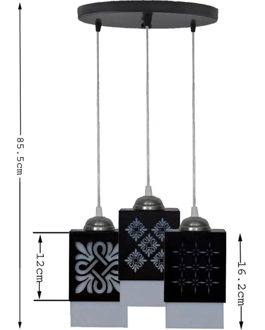 Deckey 3 Lights Hallway Wooden Pendant Ceiling Lamp | 5 x 6 x 32 inches