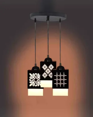 Deckey 3 Lights Hallway Wooden Pendant Ceiling Lamp | 5 x 6 x 32 inches
