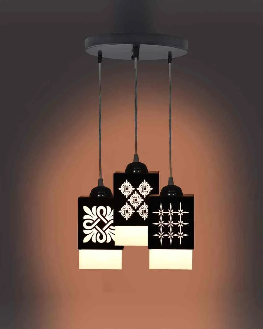 Deckey 3 Lights Hallway Wooden Pendant Ceiling Lamp | 5 x 6 x 32 inches