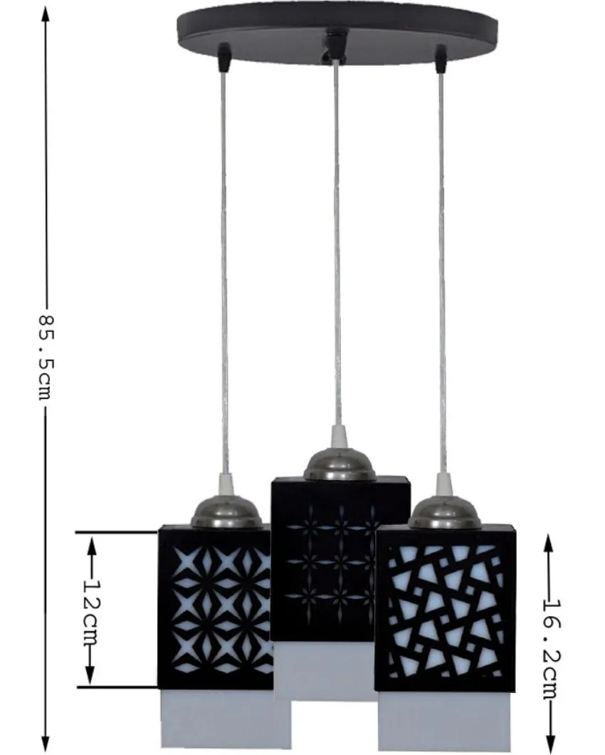 Deckey 3 Shades Wooden Pendant Hanging Ceiling Lamp | 5 x 6 x 32 inches