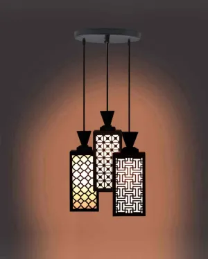 Dynamic Wooden 3 Lights Pendant Foyer Ceiling Lamp | 8 x 4 x 35 inches