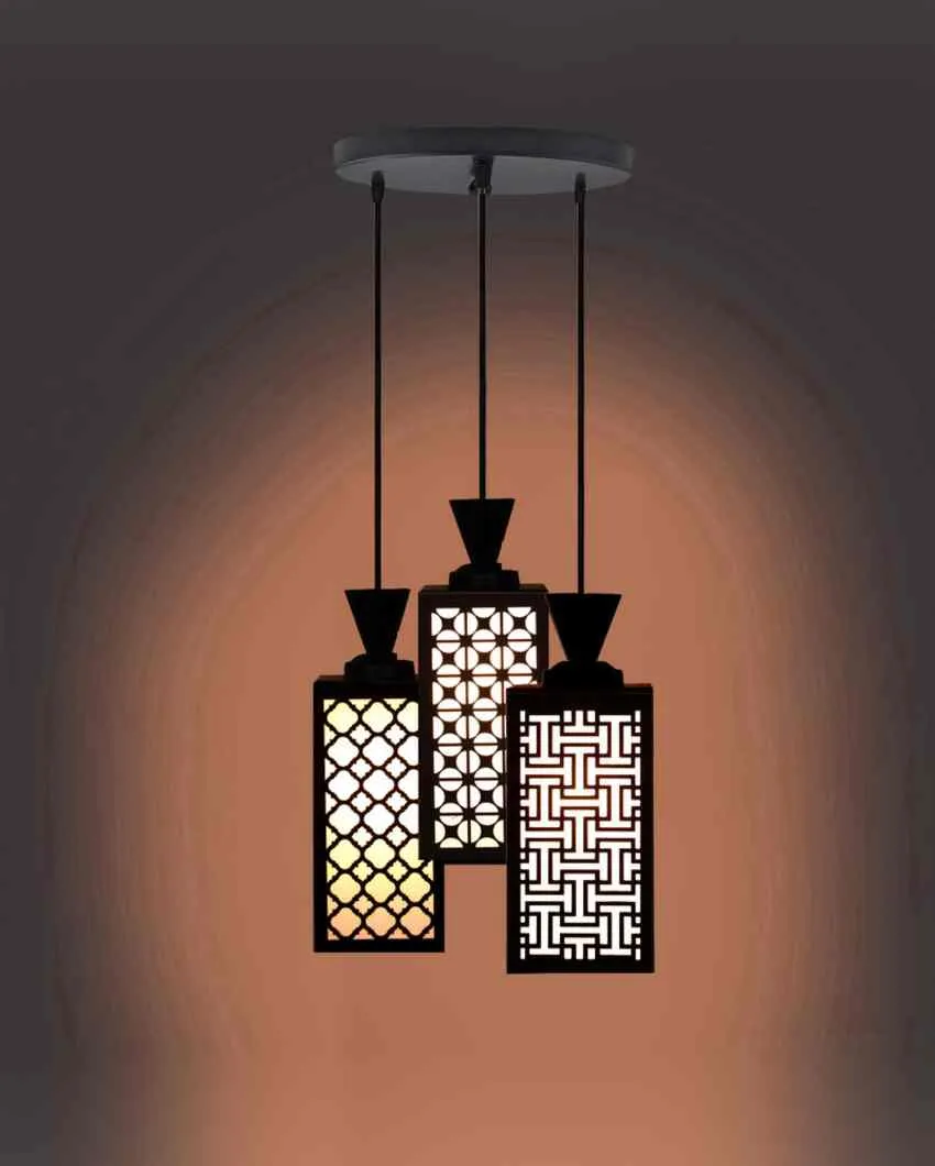 Dynamic Wooden 3 Lights Pendant Foyer Ceiling Lamp | 8 x 4 x 35 inches