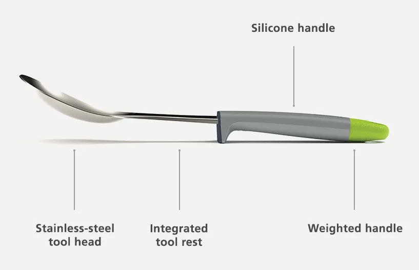 Elevate Slotted Spoon Steel, Grey/Green by Joseph Joseph