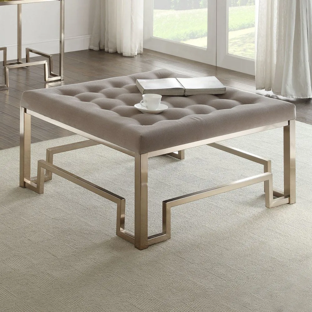 FABRIC AND CHAMPAGNE COCKTAIL OTTOMAN