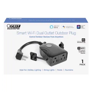 Feit Smart Home Commercial and Residential PVC Smart-Enabled Dual Outlet Outdoor Plug 3R
