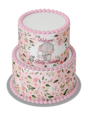 FLORAL EDIBLE IMAGE  CAKE WRAP Decorations FLORAL CAKE BABY SHOWER