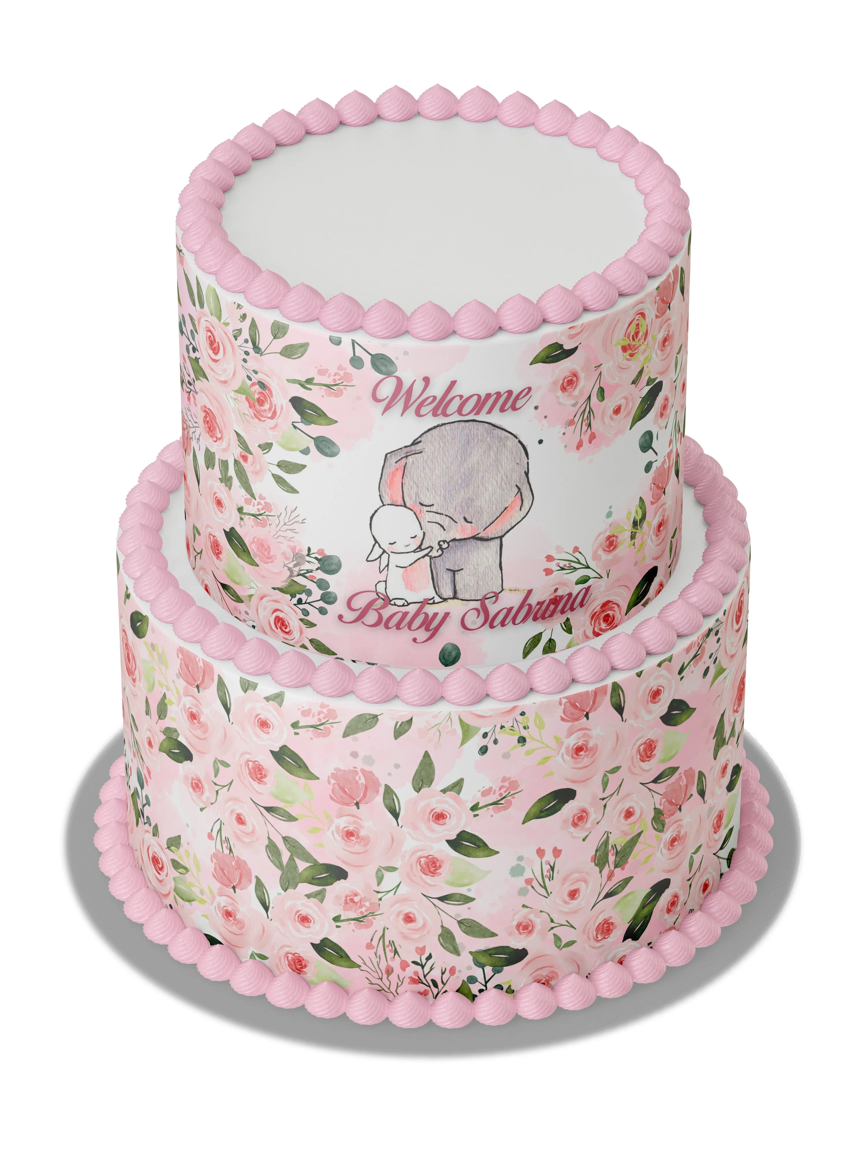 FLORAL EDIBLE IMAGE  CAKE WRAP Decorations FLORAL CAKE BABY SHOWER