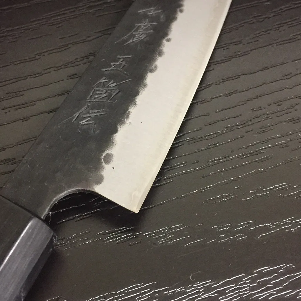 GOKADEN HAMMERED SUPER BLUE KUROUCHI FINISH PETTY KNIFE