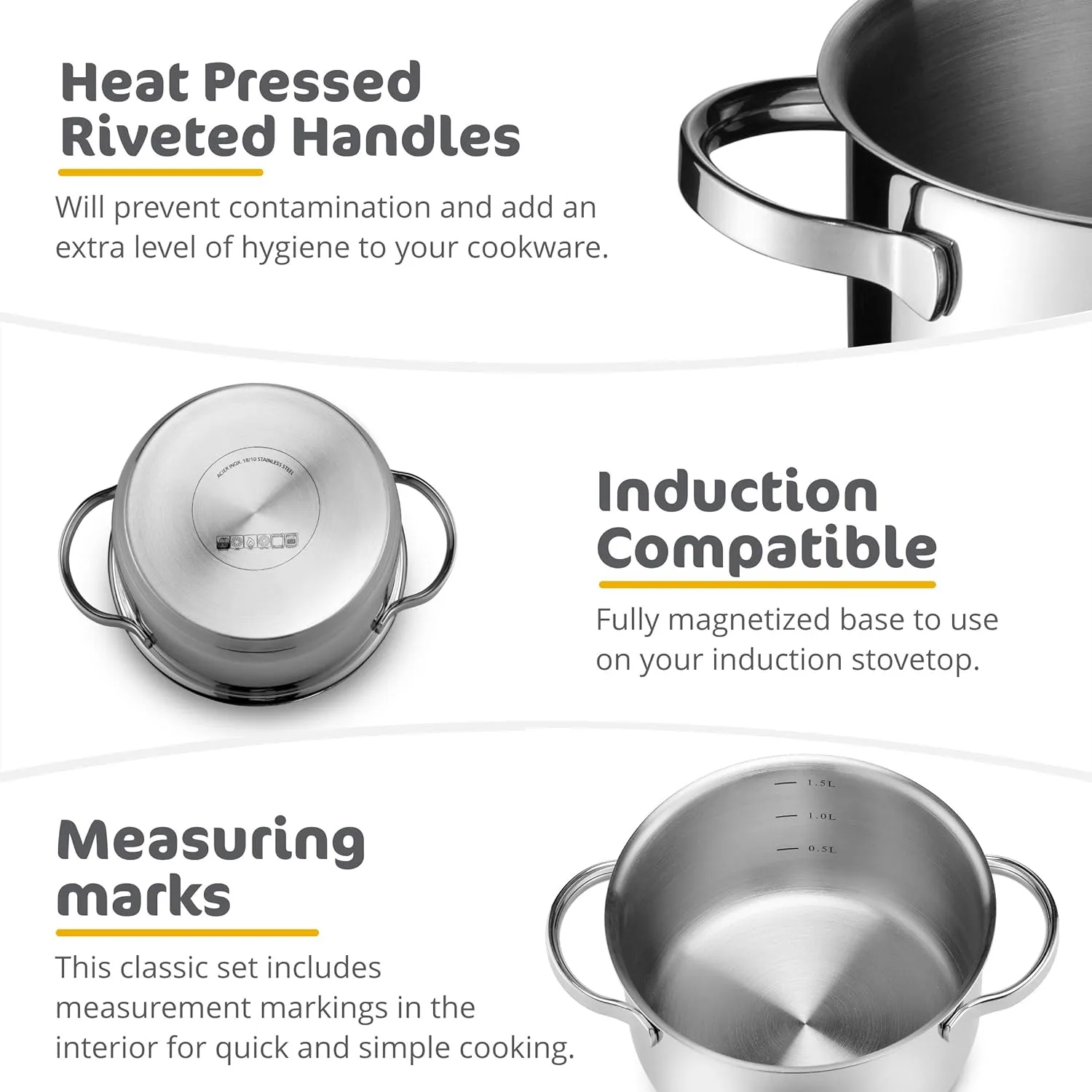 Gourmex Stainless Steel Casserole 1.8L 1pc