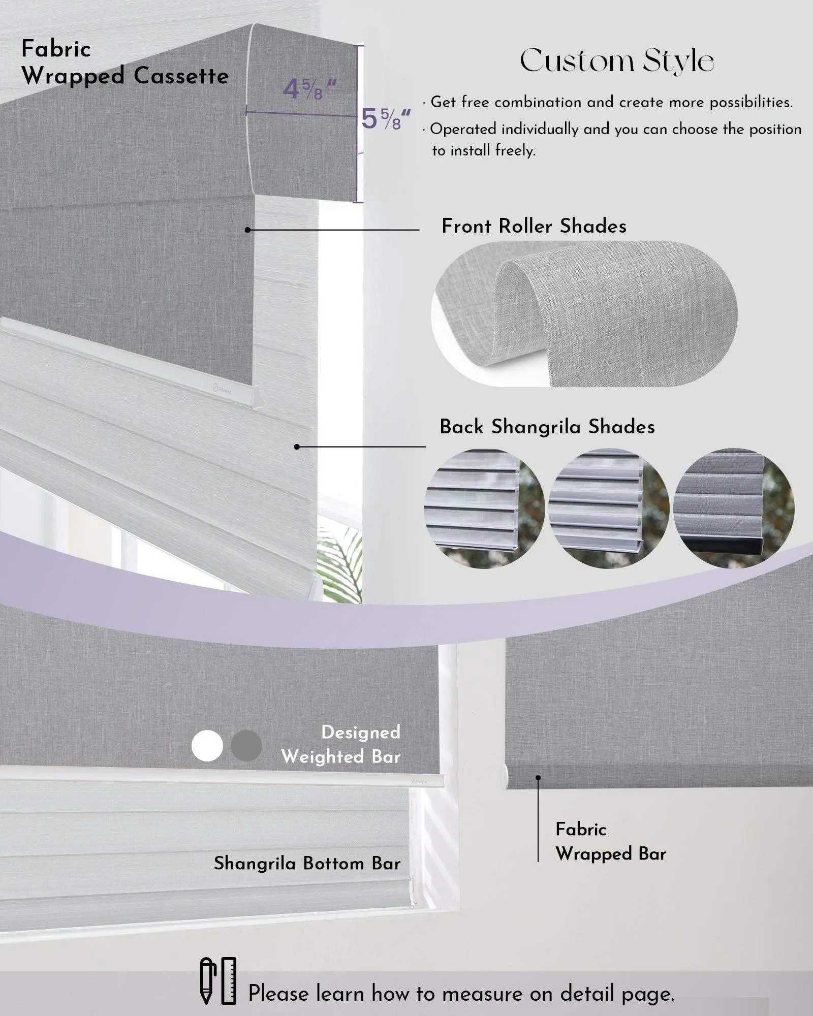 Graywind Motorized Dual Shades | Double Shangrila Shades | Customizable