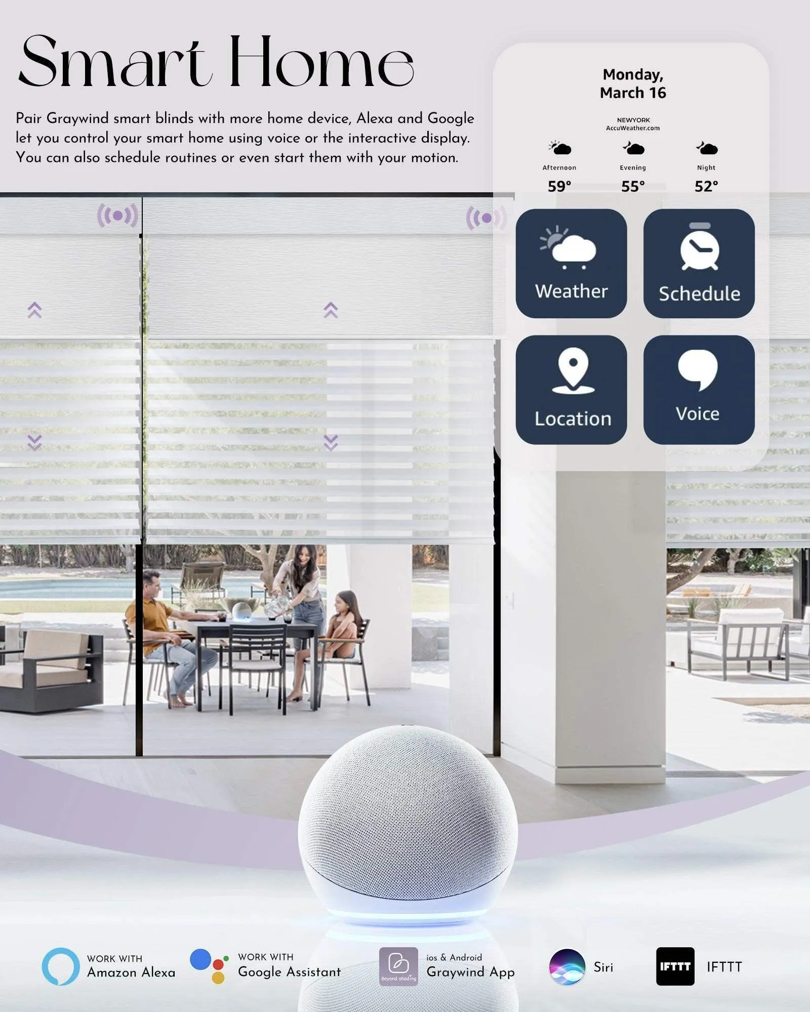 Graywind Motorized Dual Shades | Double Shangrila Shades | Customizable
